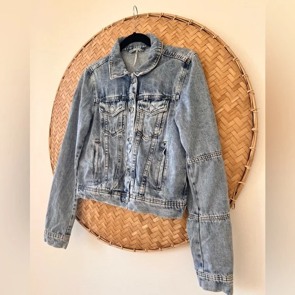 WOMEN’S RUMORS FREE PEOPLE DENIM JACKET COASTAL COWGIRL FESTIVAL‎ BOHO EUC - Picture 11 of 16